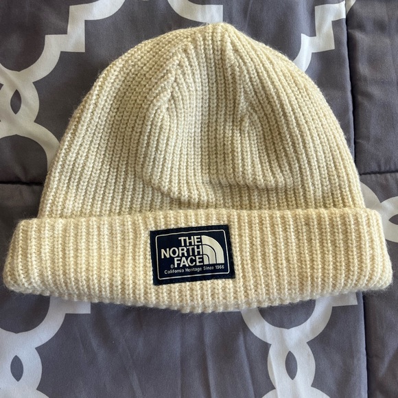 The North Face Off-White Knit Beanie - Picture 1 of 2